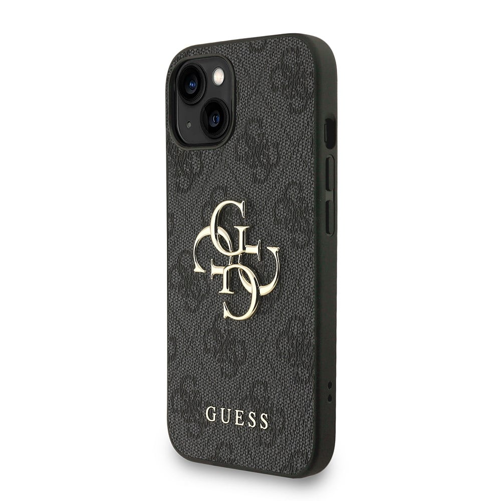 Apple iPhone 14 Kılıf Guess Orjinal Lisanslı PU Deri Bilek Askı İpli Metal Büyük 4G ve Yazı Logolu Kapak