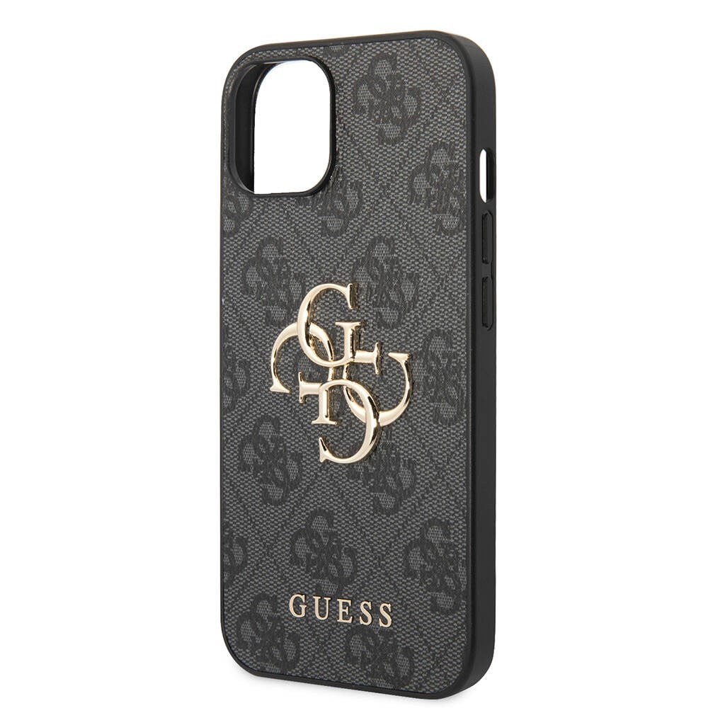 Apple iPhone 14 Kılıf Guess PU Deri Büyük Metal Logo Dizaynlı Kapak