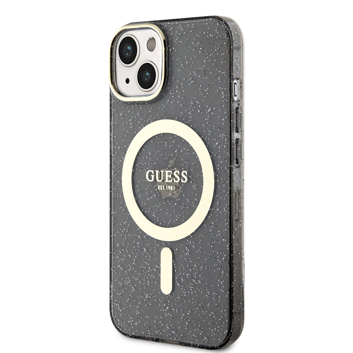 Apple iPhone 14 Plus Kılıf GUESS M-safe Şarj Özellikli Glitter Kapak