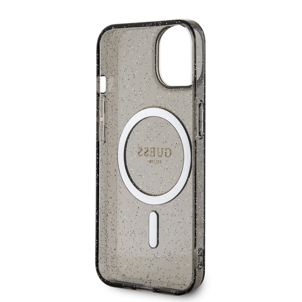 Apple iPhone 14 Plus Kılıf GUESS M-safe Şarj Özellikli Glitter Kapak