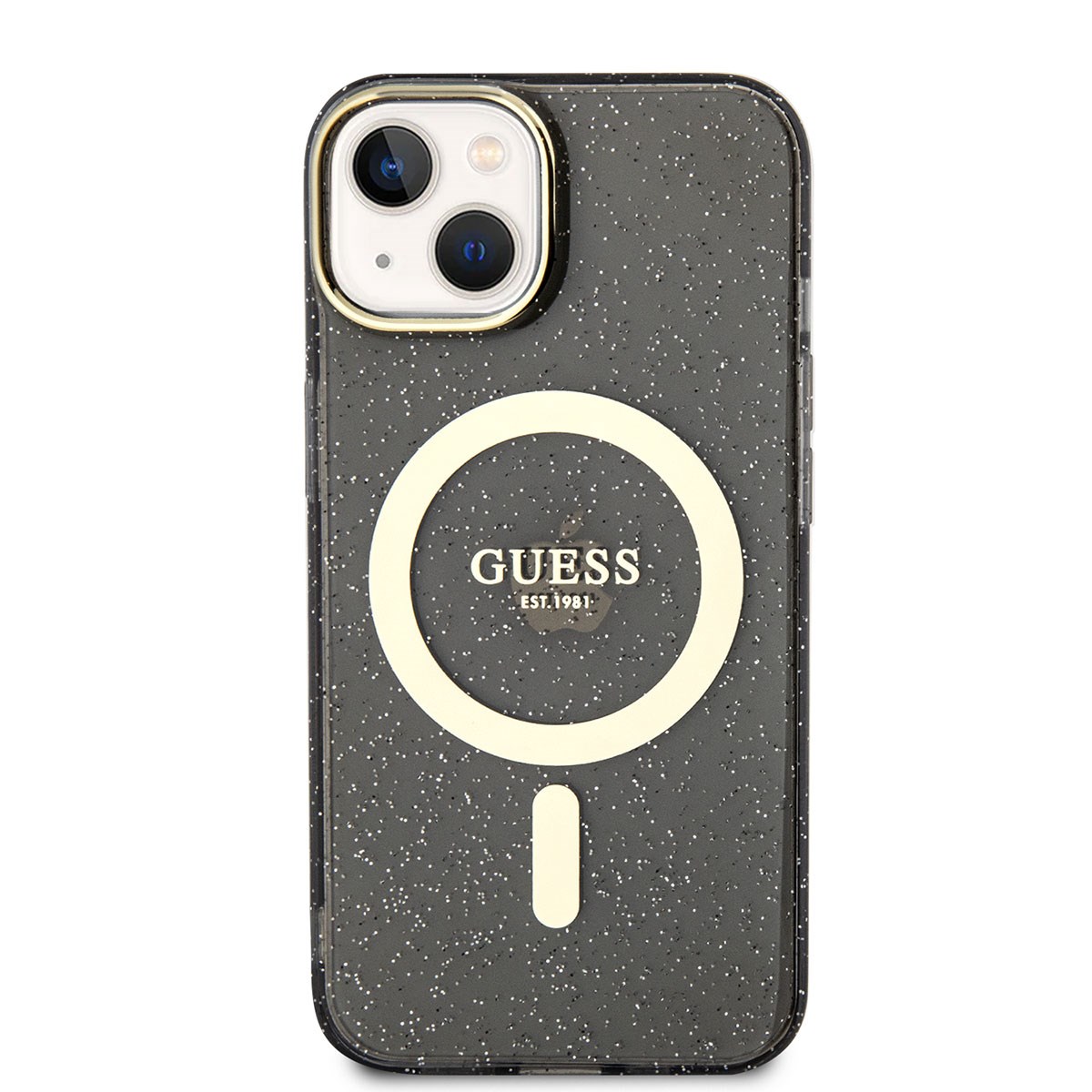 Apple iPhone 14 Plus Kılıf GUESS M-safe Şarj Özellikli Glitter Kapak