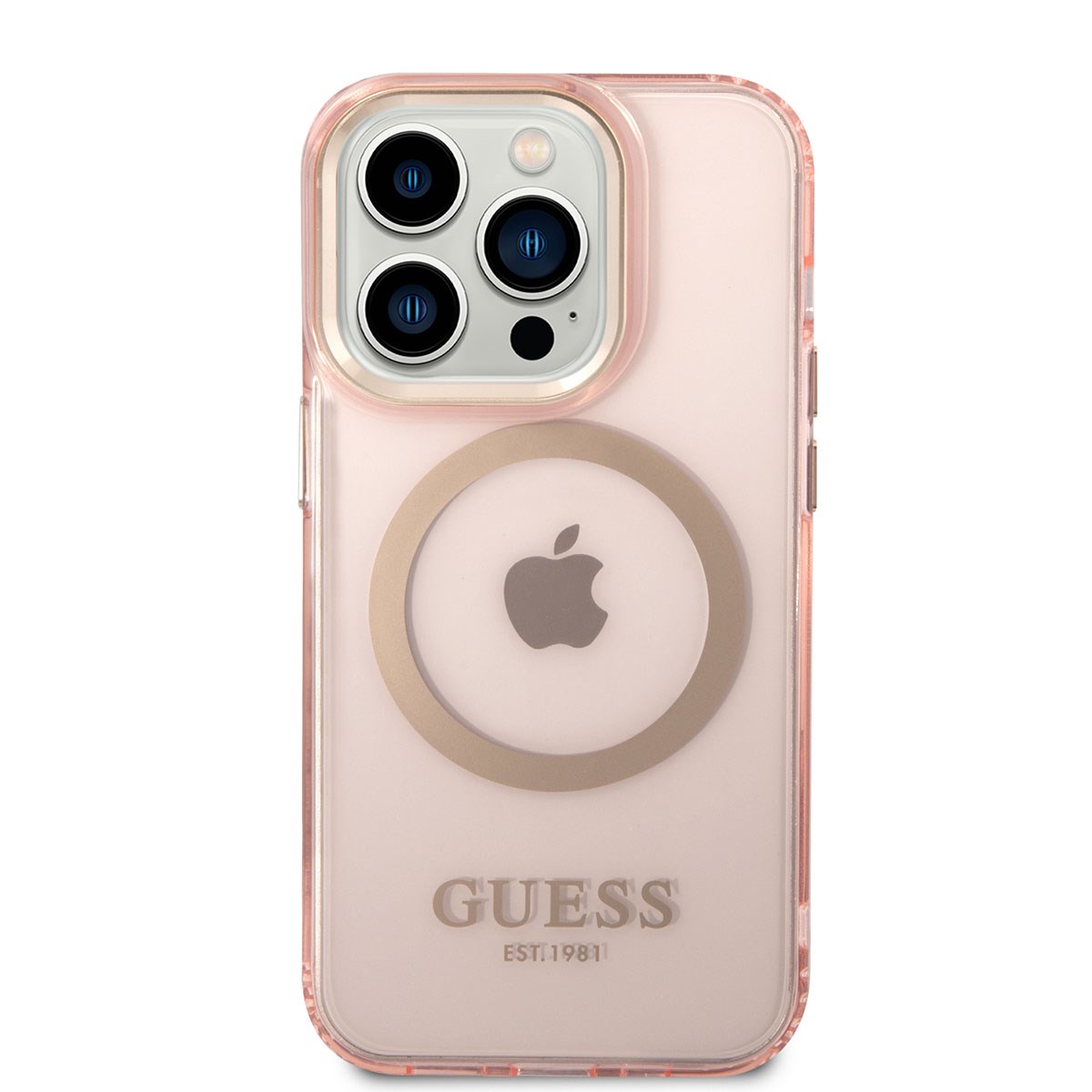 Apple iPhone 14 Pro Kılıf GUESS M-safe Şarj Özellikli Airbagli Dizayn Kapak