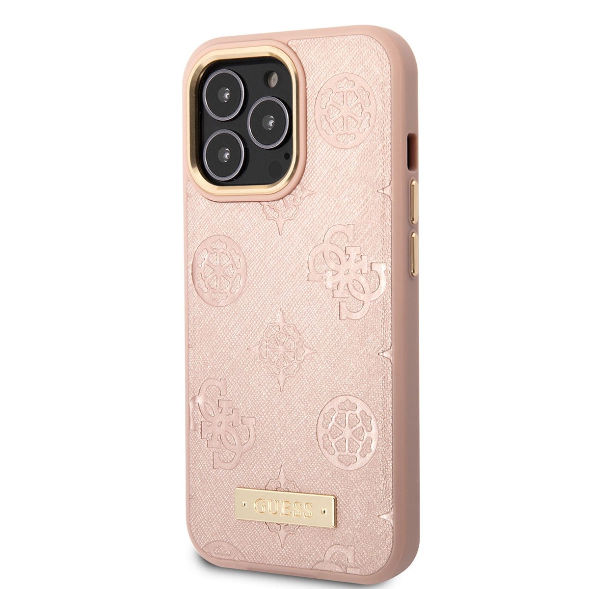 Apple iPhone 14 Pro Kılıf GUESS M-safe Şarj Özellikli PU Deri Metal Logolu Kapak
