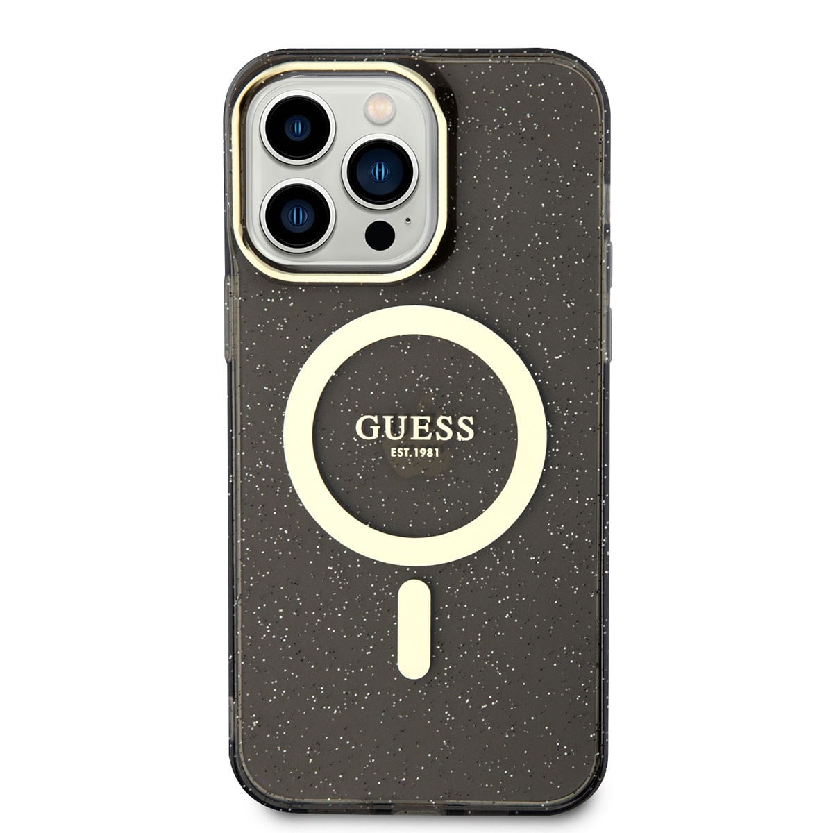 Apple iPhone 14 Pro Kılıf GUESS M-safe Şarj Özellikli Glitter Kapak