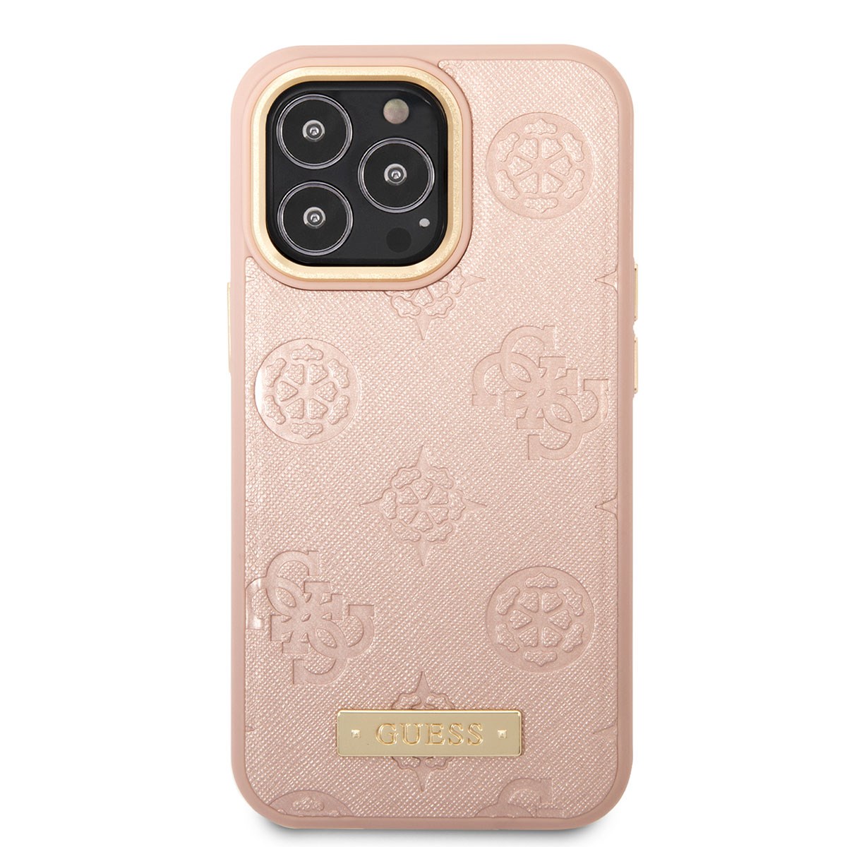 Apple iPhone 14 Pro Kılıf GUESS M-safe Şarj Özellikli PU Deri Metal Logolu Kapak
