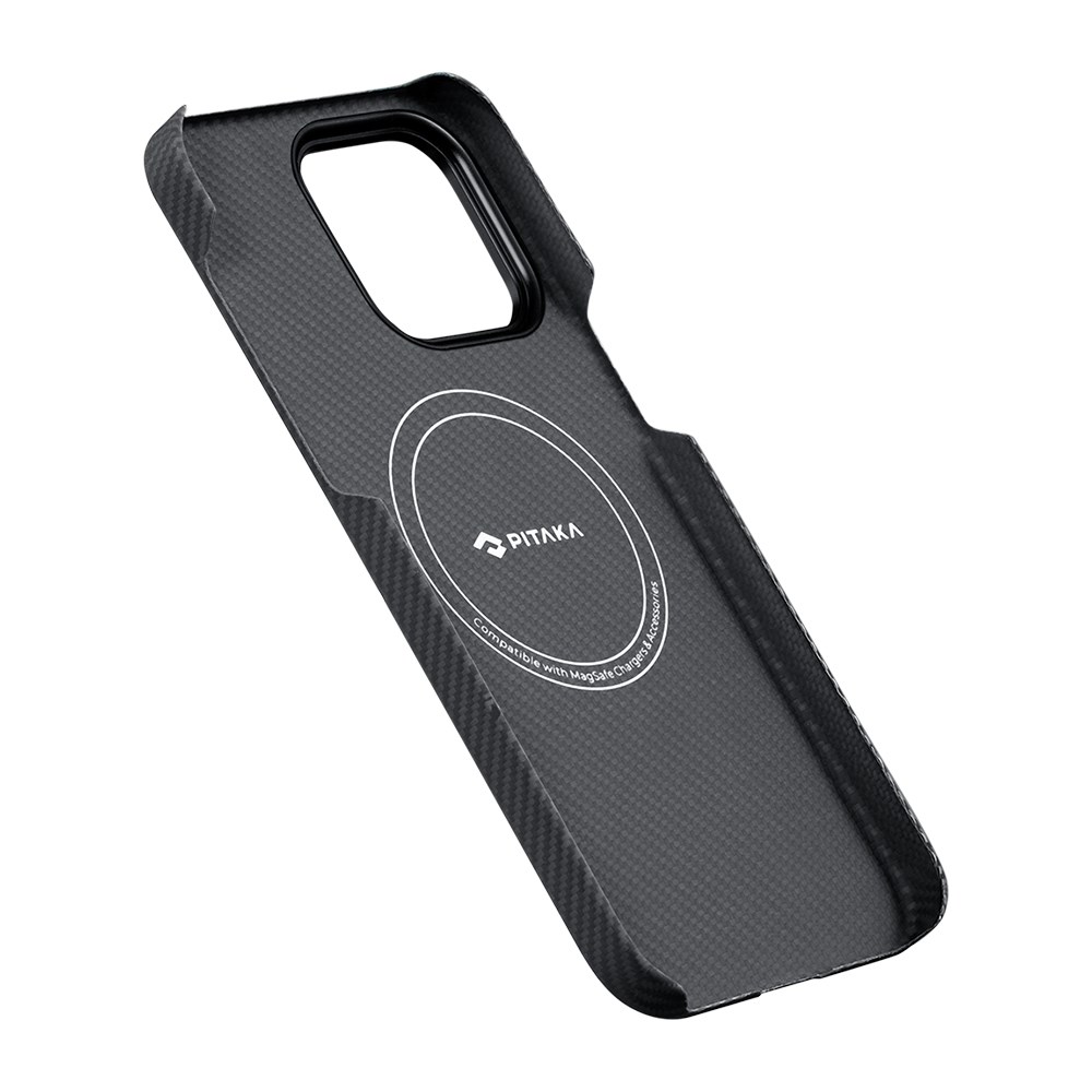 Apple iPhone 14 Pro Kılıf M-safe Şarj Özellikli 600D Aramid Fiber Pitaka Tactile Woven Orchestra Serisi Rhapsody Kapak