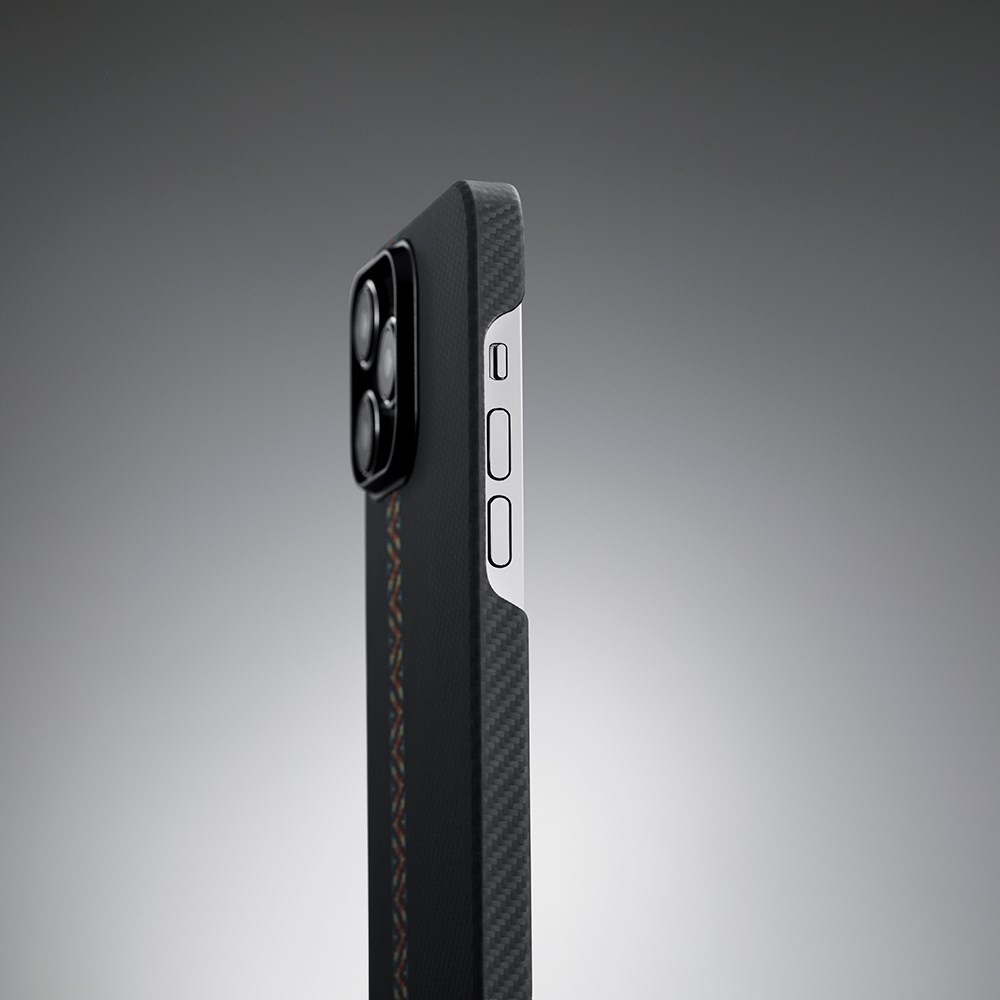 Apple iPhone 14 Pro Kılıf M-safe Şarj Özellikli 600D Aramid Fiber Pitaka Tactile Woven Orchestra Serisi Rhapsody Kapak