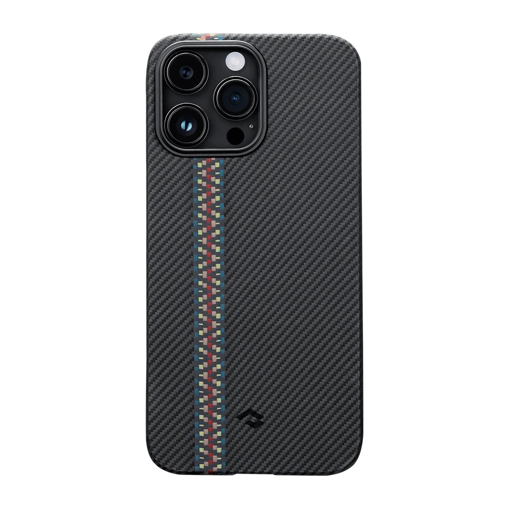 Apple iPhone 14 Pro Kılıf M-safe Şarj Özellikli 600D Aramid Fiber Pitaka Tactile Woven Orchestra Serisi Rhapsody Kapak