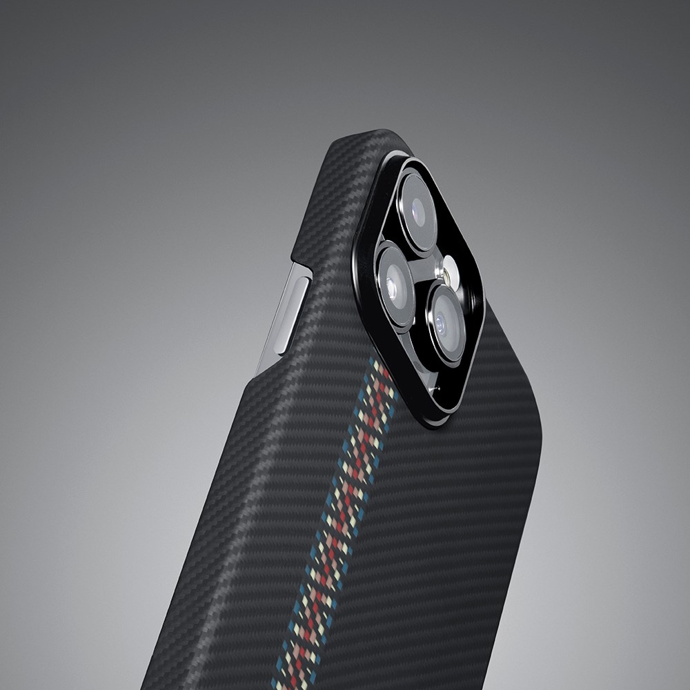 Apple iPhone 14 Pro Kılıf M-safe Şarj Özellikli 600D Aramid Fiber Pitaka Tactile Woven Orchestra Serisi Rhapsody Kapak