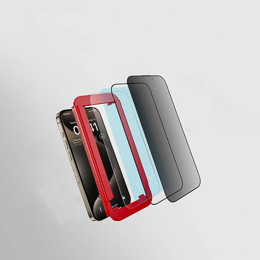 Apple iPhone 14 Pro Max Casebang Privacy Hayalet Ekran Koruyucu + Kolay Uygulama Aparatı