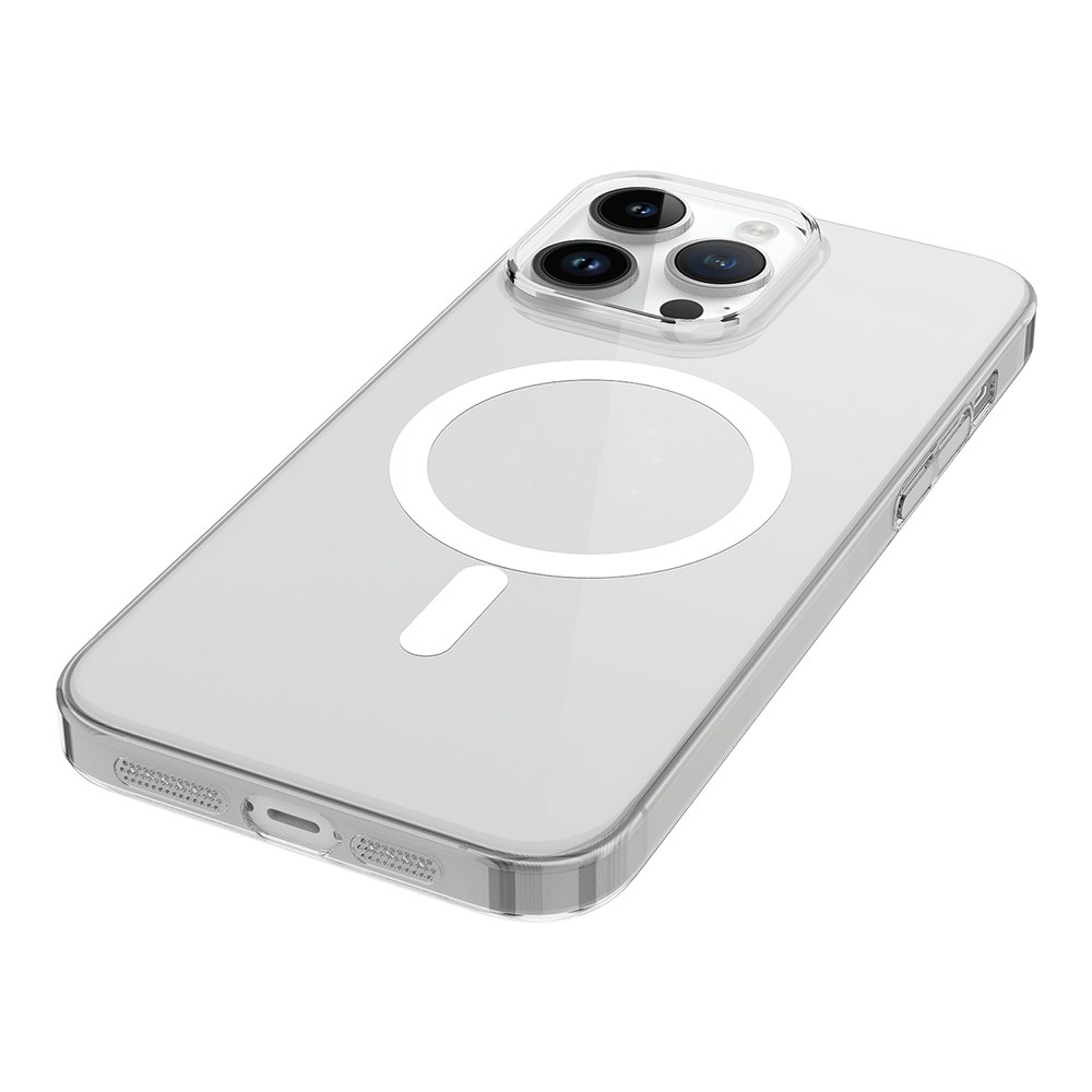 Apple iPhone 14 Pro Max Kamera Korumalı M-Safe Şarj Özellikli Şeffaf Zore London Sert PC Kapak