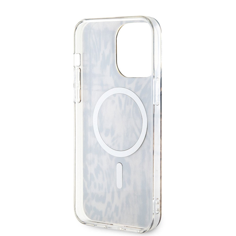 Apple iPhone 14 Pro Max Kılıf GUESS M-safe Şarj Özellikli Leopar Desenli Kapak