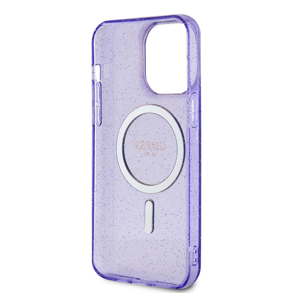 Apple iPhone 14 Pro Max Kılıf GUESS M-safe Şarj Özellikli Glitter Kapak