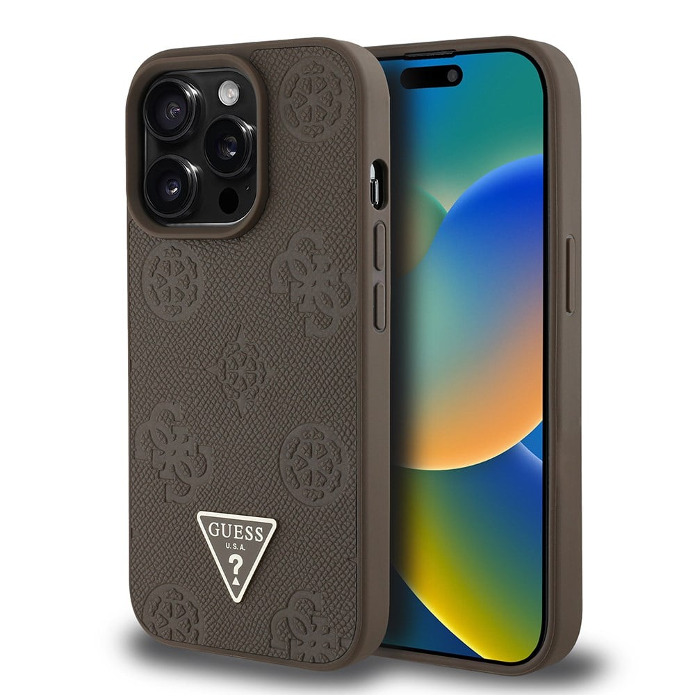 Apple iPhone 14 Pro Max Kılıf Guess Orjinal Lisanslı 4G Büyük Metal Logolu Glitter Kapak