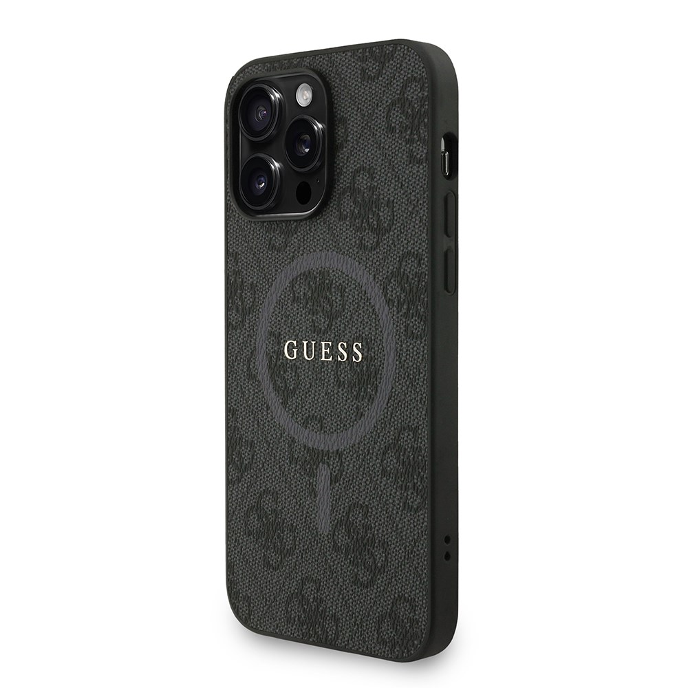 Apple iPhone 14 Pro Max Kılıf Guess Orjinal Lisanslı M-safe Şarj Özellikli PU Deri Bilek Askı İpli Yazı Logolu Kapak