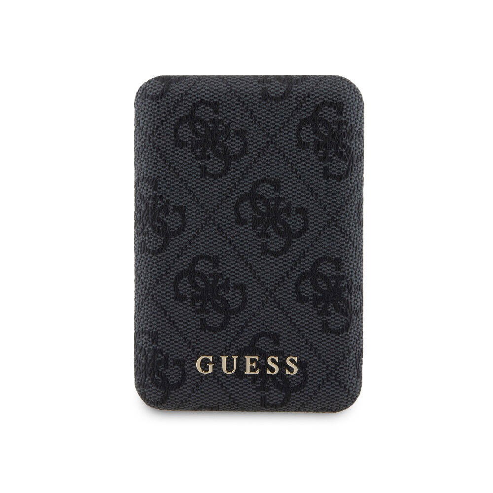 Apple iPhone 14 Pro Max Kılıf Guess Orjinal Lisanslı M-safe Şarj Özellikli Yazı Logolu 4G Desenli Kapak + Powerbank 5000mAh 2in1 Set