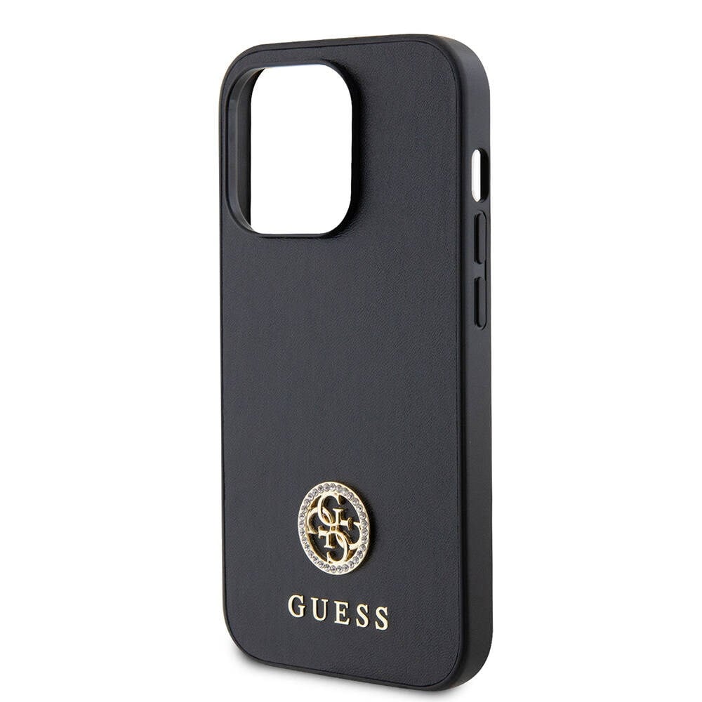 Apple iPhone 14 Pro Max Kılıf Guess Orjinal Lisanslı Deri 4G Metal Logo Strass Kapak