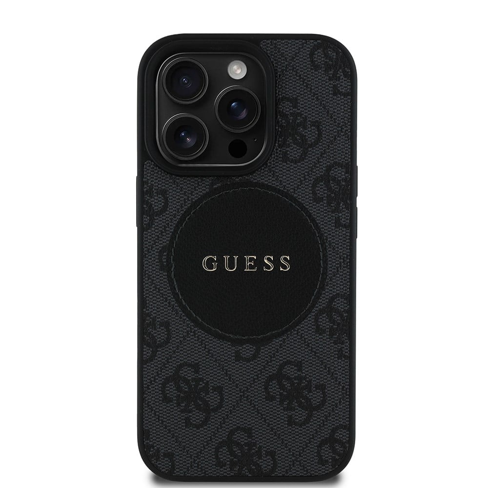 Apple iPhone 14 Pro Max Kılıf Guess Orjinal Lisanslı M-safe Şarj Özellikli Yazı Logolu Circle Classic Kapak
