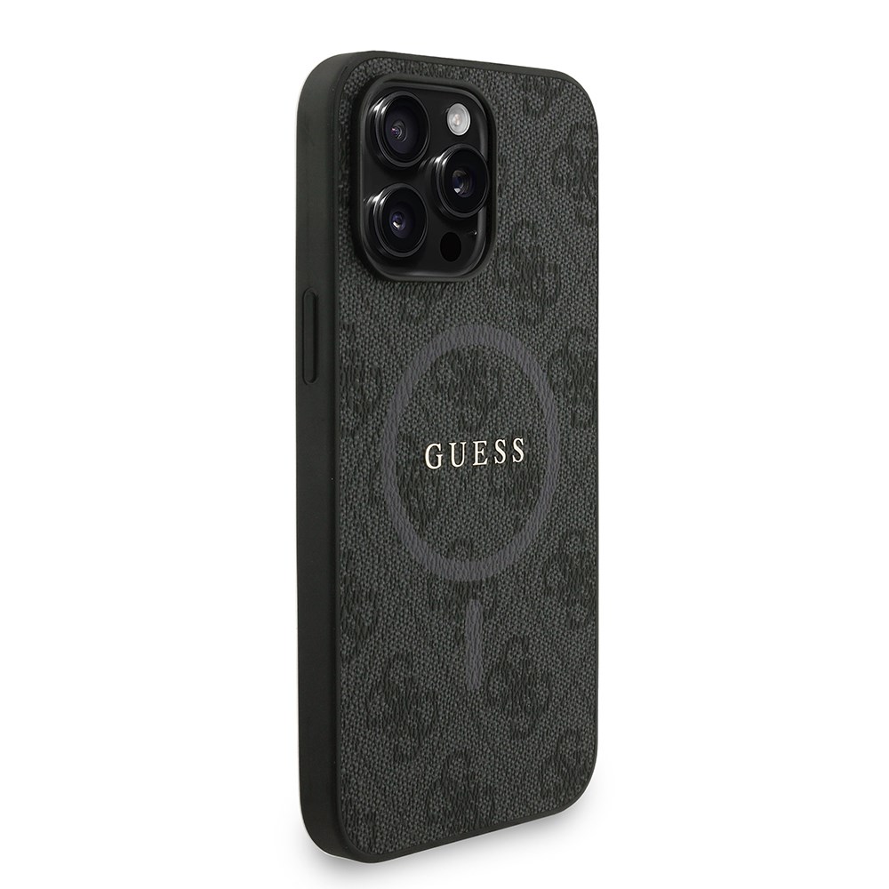 Apple iPhone 14 Pro Max Kılıf Guess Orjinal Lisanslı M-safe Şarj Özellikli PU Deri Bilek Askı İpli Yazı Logolu Kapak