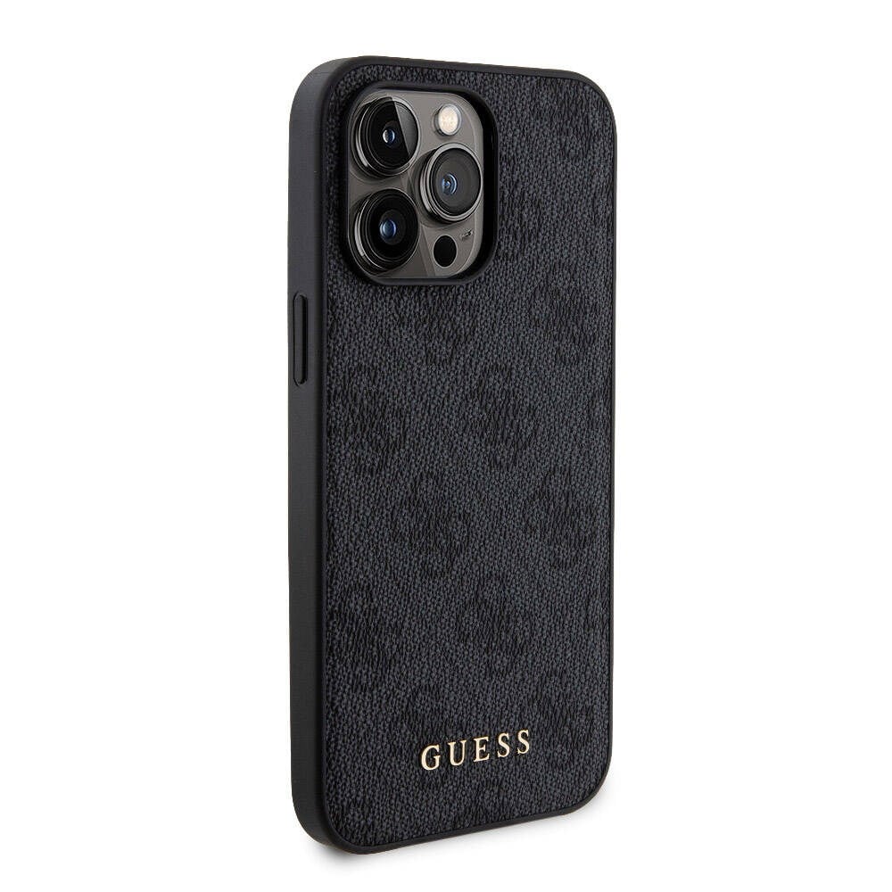 Apple iPhone 14 Pro Max Kılıf Guess Orjinal Lisanslı M-safe Şarj Özellikli Yazı Logolu 4G Desenli Kapak + Powerbank 5000mAh 2in1 Set