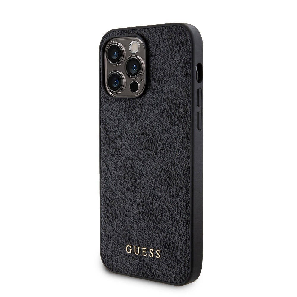 Apple iPhone 14 Pro Max Kılıf Guess Orjinal Lisanslı M-safe Şarj Özellikli Yazı Logolu 4G Desenli Kapak + Powerbank 5000mAh 2in1 Set
