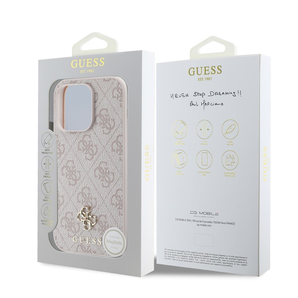 Apple iPhone 14 Pro Max Kılıf Guess Orjinal Lisanslı M-safe Şarj Özellikli Small 4G Classic Kapak