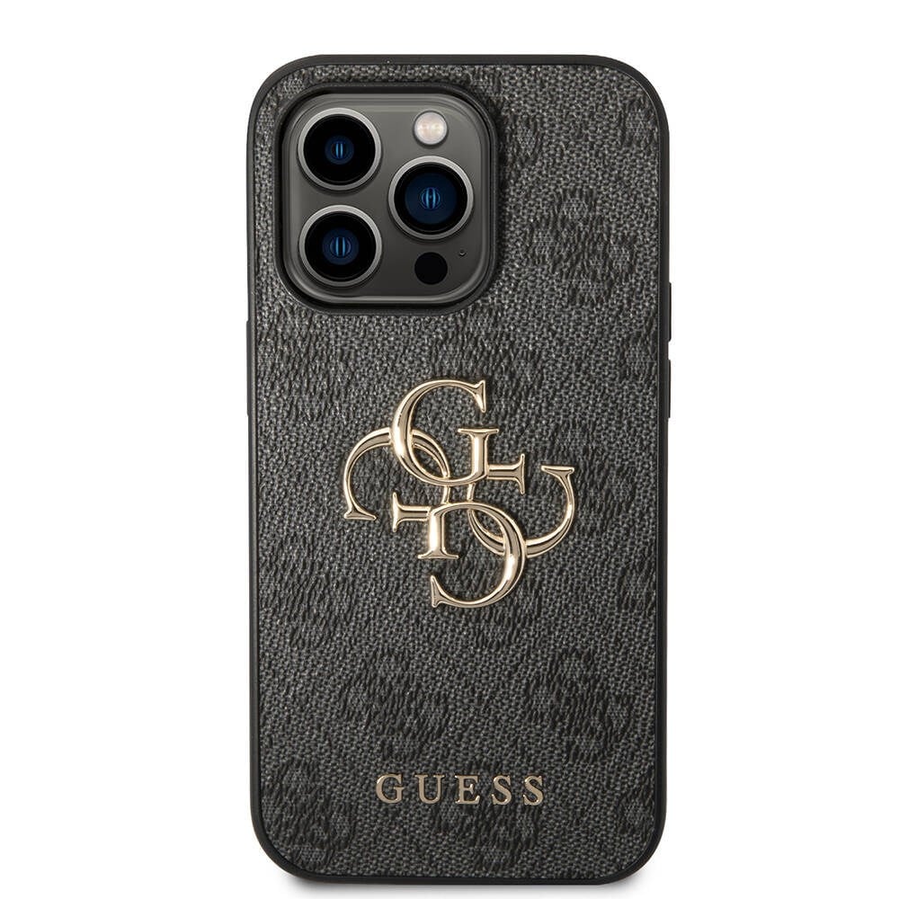 Apple iPhone 14 Pro Max Kılıf GUESS PU Deri Büyük Metal Logo Dizaynlı Kapak