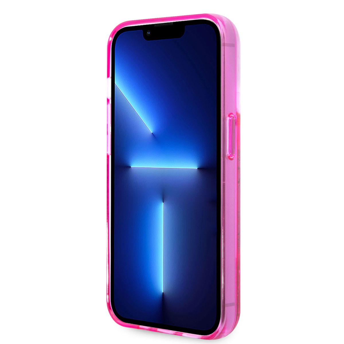 Apple iPhone 14 Pro Max Kılıf GUESS Transparan Sıvılı Simli Dizayn Kapak