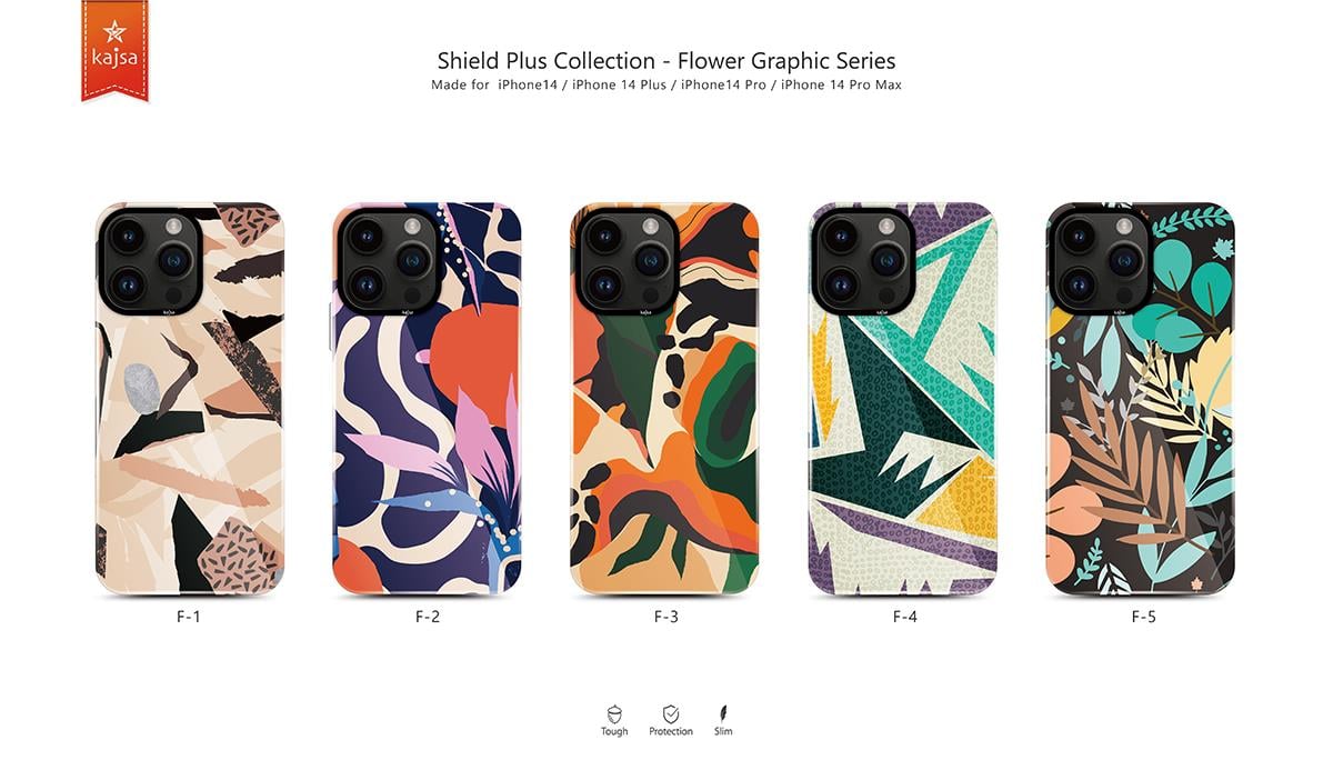 Apple iPhone 14 Pro Max Kılıf HD Desenli Kajsa Shield Plus Flower Graphic Serisi Kapak