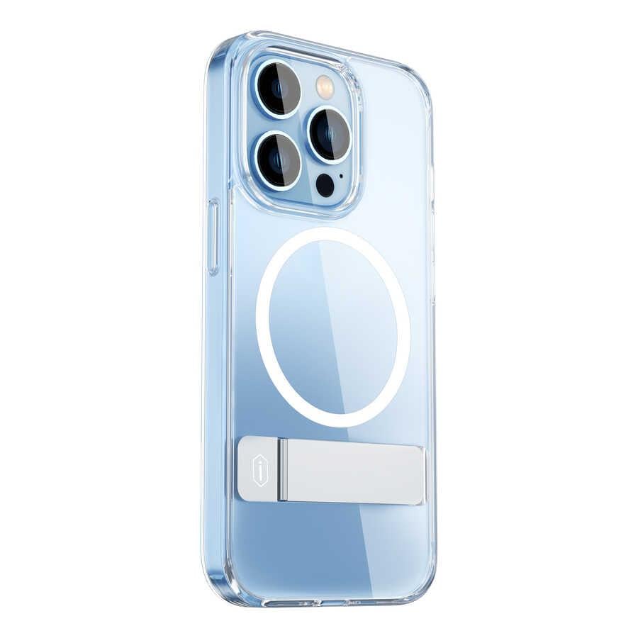 Apple iPhone 14 Pro Max Kılıf Standlı M-safe Wireless Şarj Özellikli Wiwu Aurora Serisi Kapak