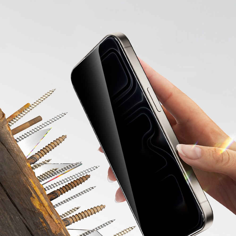 Apple iPhone 14 Pro Max Zore 2.5D Oliv Privacy Temperli Cam Ekran Koruyucu + Kolay Uygulama Aparatı