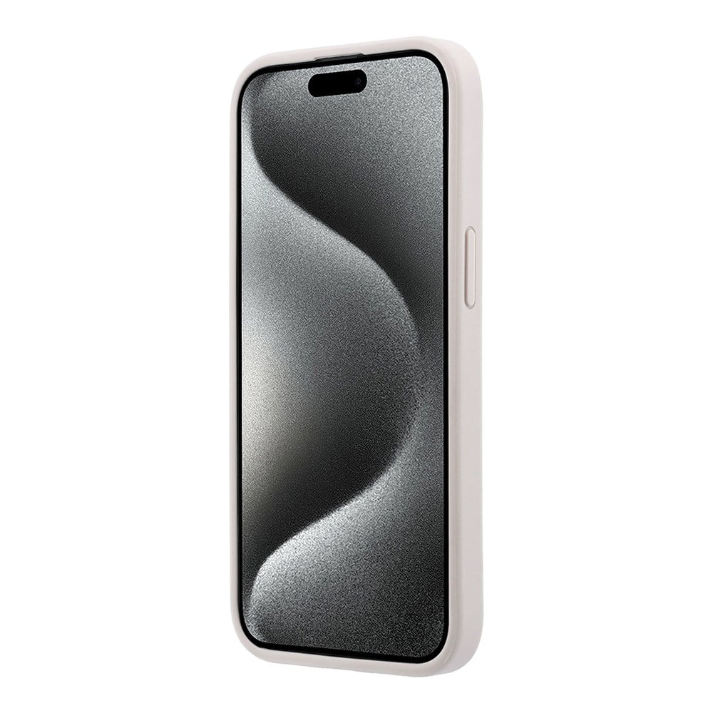 Apple iPhone 15 Kılıf Guess Orjinal Lisanslı M-safe Kabartmalı 4G Desenli Yazı Logolu Kapak