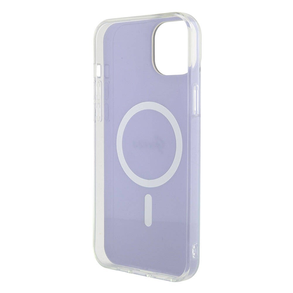 Apple iPhone 15 Kılıf Guess Orjinal Lisanslı M-safe Şarj Özellikli Yazı Logolu Iridescent Kapak