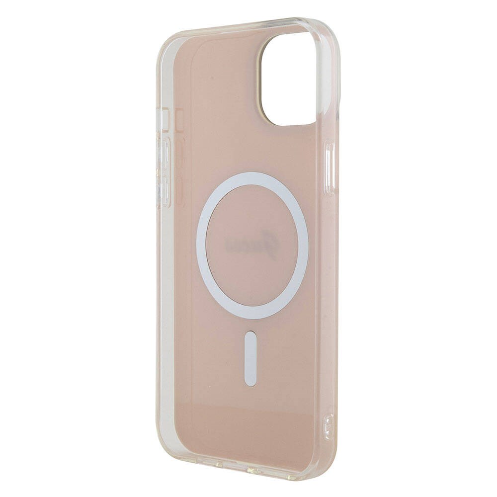 Apple iPhone 15 Kılıf Guess Orjinal Lisanslı M-safe Şarj Özellikli Yazı Logolu Iridescent Kapak
