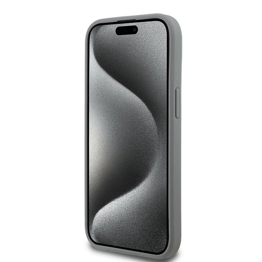 Apple iPhone 15 Kılıf Guess Orjinal Lisanslı Taşlı Arka Yüzey Üçgen Logolu Kapak