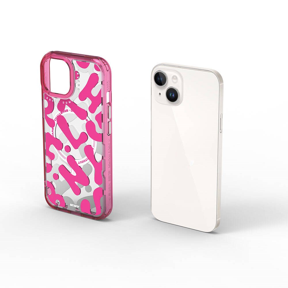 Apple iPhone 15 Kılıf M-safe Şarj Özellikli Boya Desenli Wiwu Fluorescent G Serisi Kapak