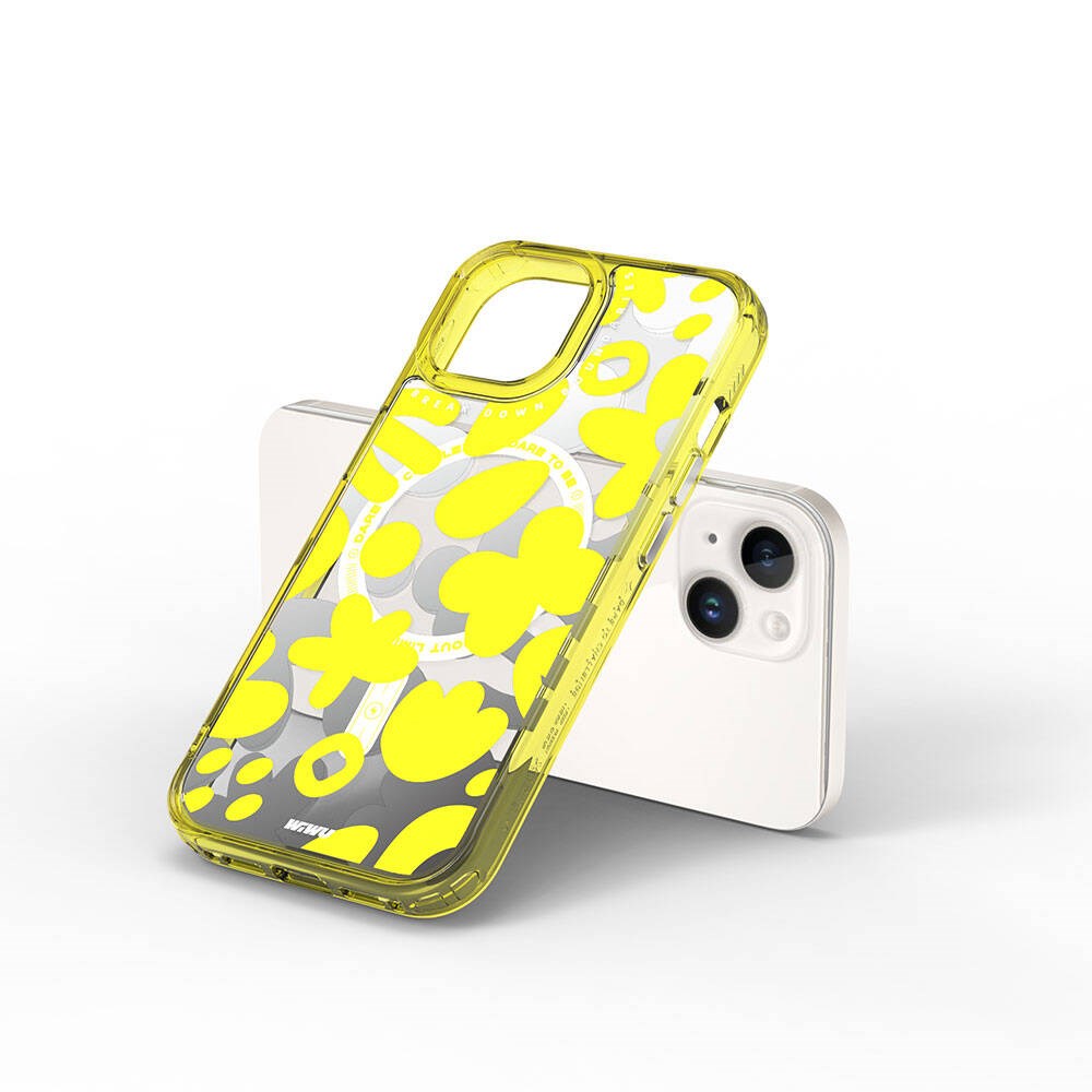 Apple iPhone 15 Kılıf M-safe Şarj Özellikli Boya Desenli Wiwu Fluorescent G Serisi Kapak