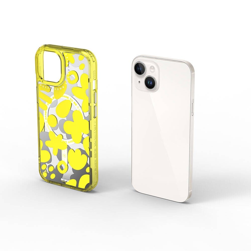 Apple iPhone 15 Kılıf M-safe Şarj Özellikli Boya Desenli Wiwu Fluorescent G Serisi Kapak