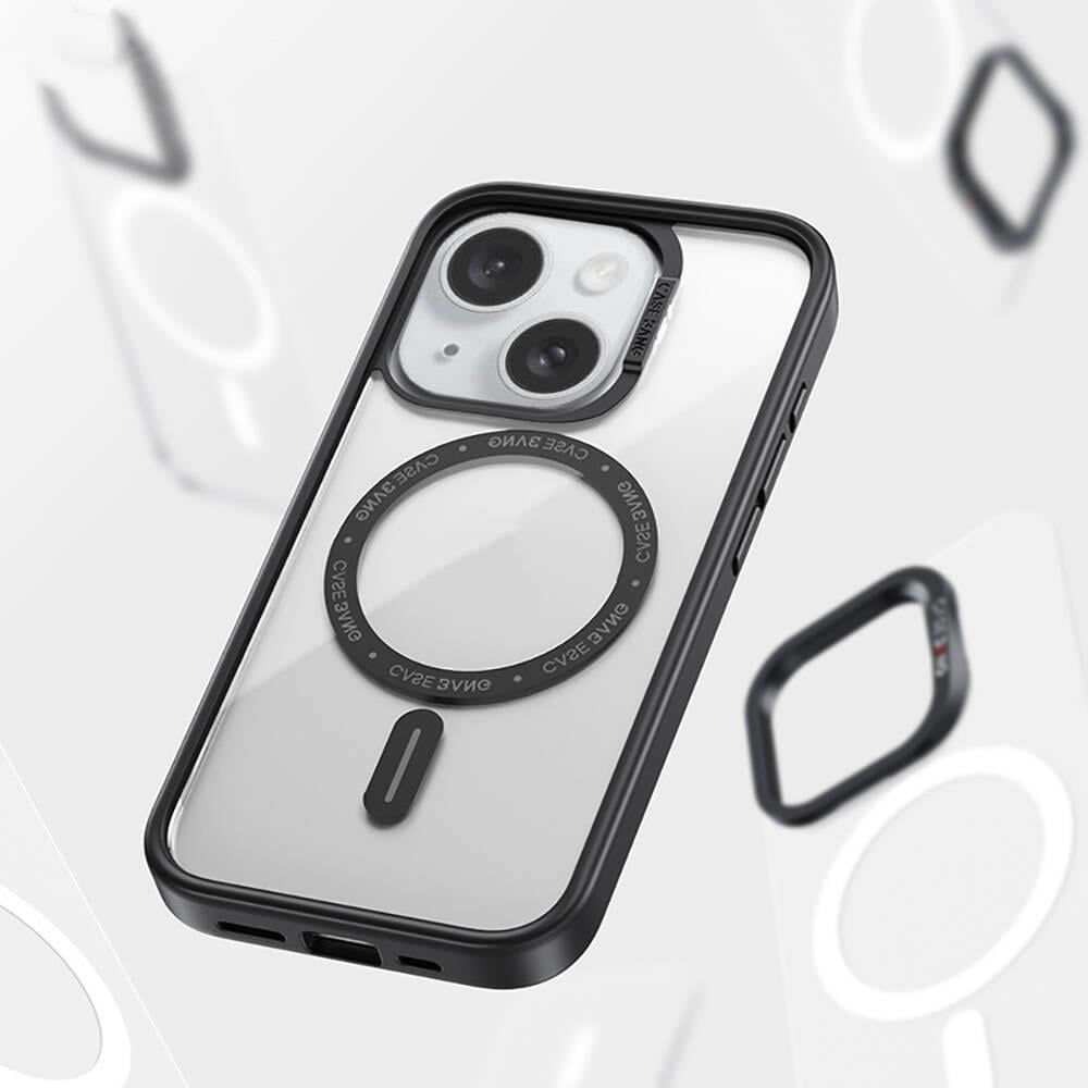 Apple iPhone 15 Kılıf M-safe Şarj Özellikli Casebang Body Frame Kapak