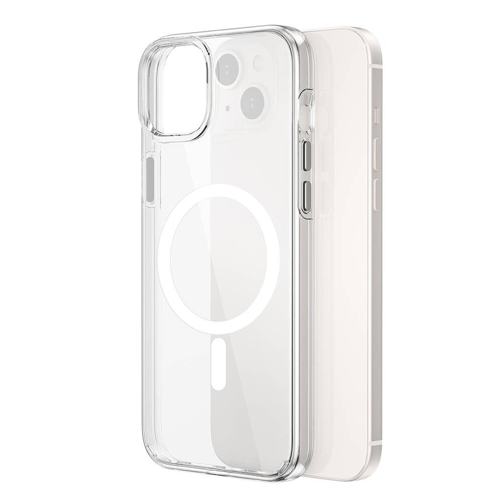 Apple iPhone 15 Kılıf Wiwu BC-022 M-safe Şarj Özellikli Şeffaf Transparan Kapak