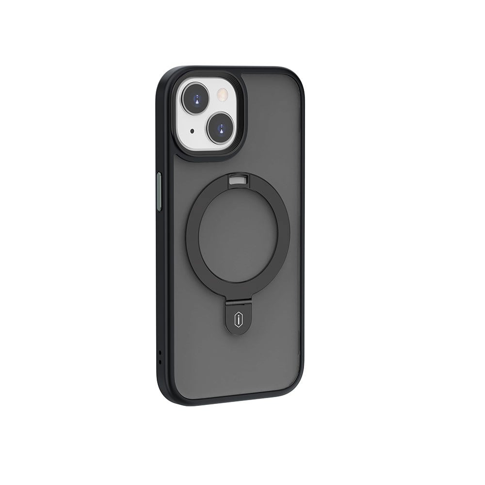 Apple iPhone 15 Kılıf Wiwu ZMM-010 M-safe Şarj Özellikli Mat Arka Yüzey Standlı Kapak