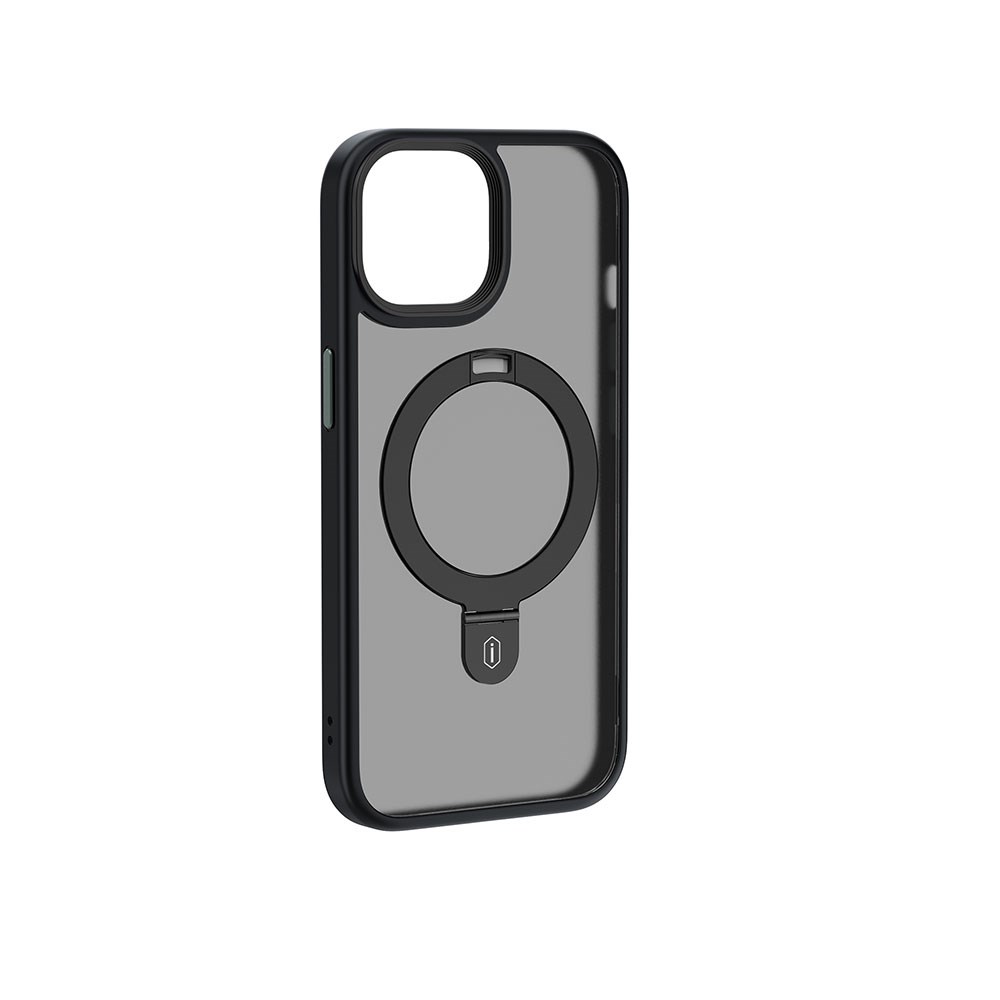 Apple iPhone 15 Kılıf Wiwu ZMM-010 M-safe Şarj Özellikli Mat Arka Yüzey Standlı Kapak
