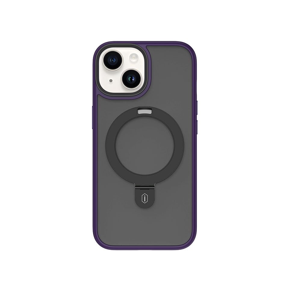 Apple iPhone 15 Kılıf Wiwu ZMM-010 M-safe Şarj Özellikli Mat Arka Yüzey Standlı Kapak