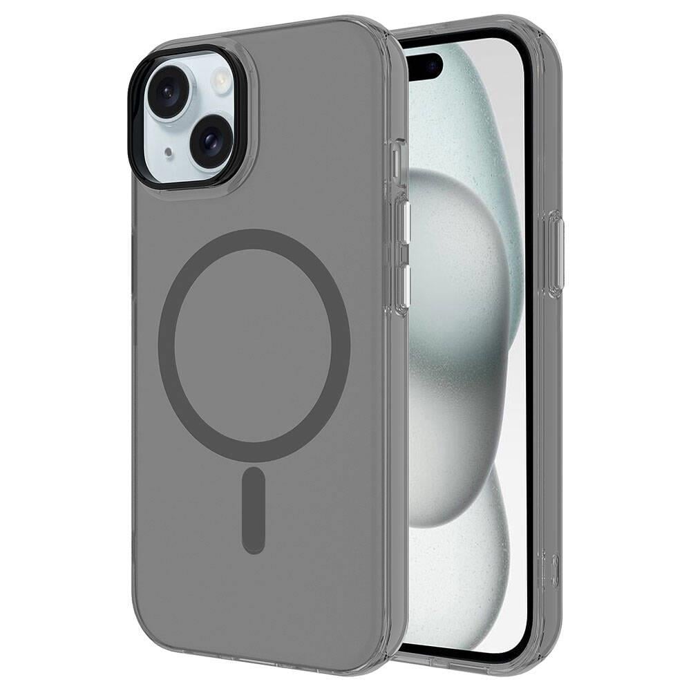 Apple iPhone 15 Kılıf Zore M-safe Şarj Özellikli Buzlu Transparan C-Pro Sert Kapak