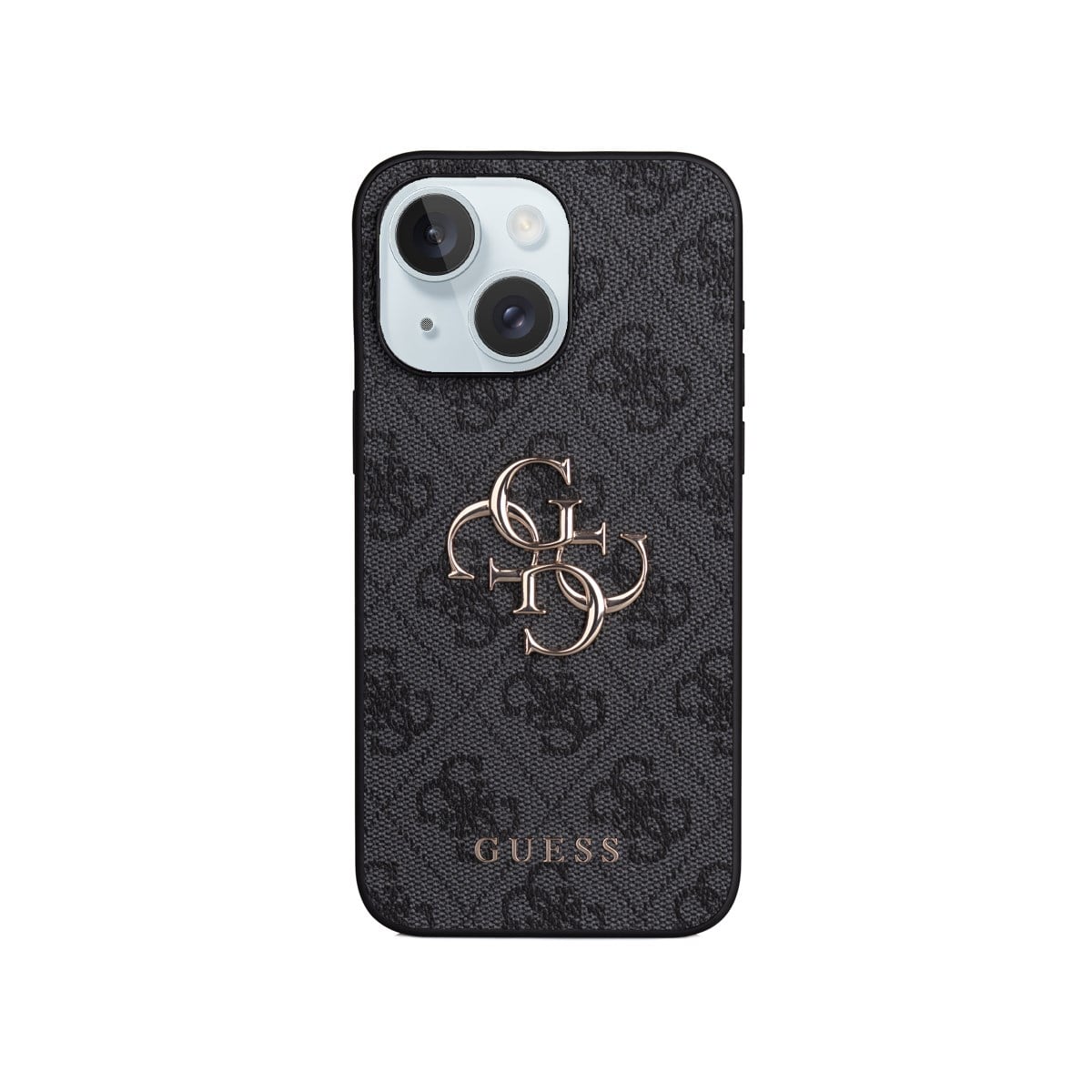 Apple iPhone 15 Plus Kılıf Guess Orjinal Lisanslı PU Deri 4G Büyük Metal Logolu Çapraz Vücut Askılı Kapak