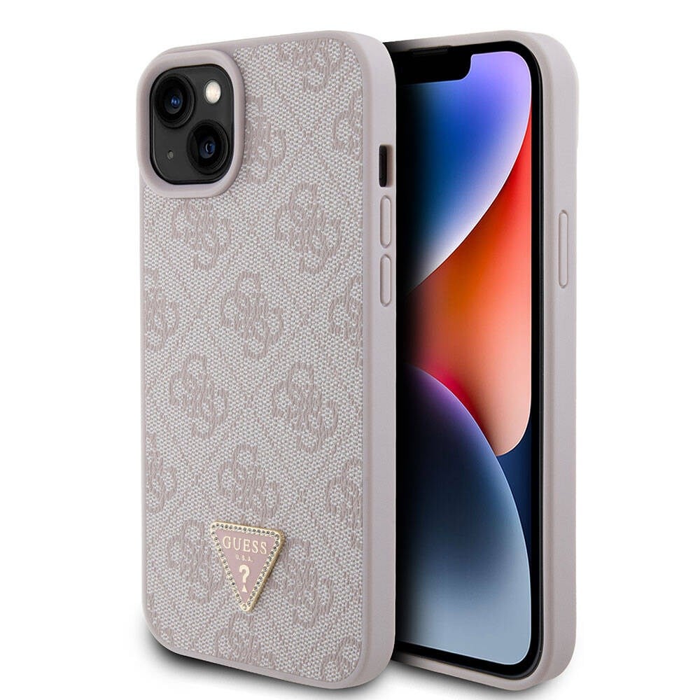 Apple iPhone 15 Plus Kılıf Guess Orjinal Lisanslı M-safe Şarj Özellikli Yazı Logolu Iridescent Kapak