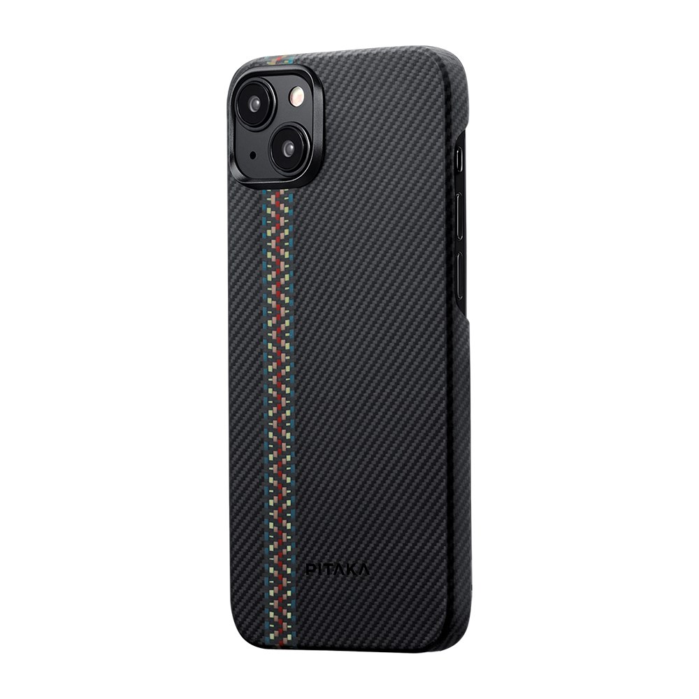 Apple iPhone 15 Plus Kılıf M-safe Şarj Özellikli 600D Aramid Fiber Pitaka Tactile Woven Orchestra Serisi Rhapsody Kapak