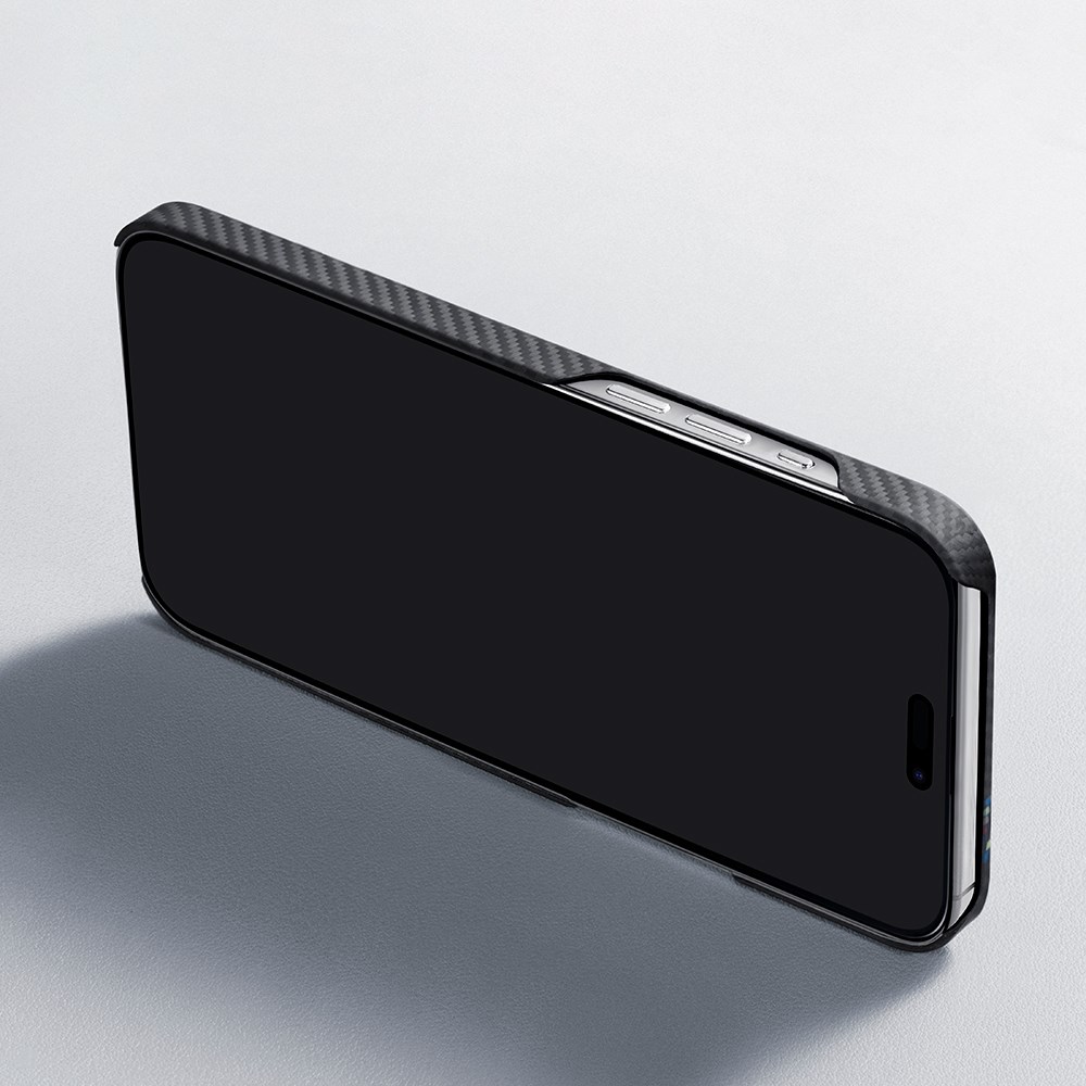 Apple iPhone 15 Plus Kılıf M-safe Şarj Özellikli 600D Aramid Fiber Pitaka Tactile Woven Orchestra Serisi Rhapsody Kapak