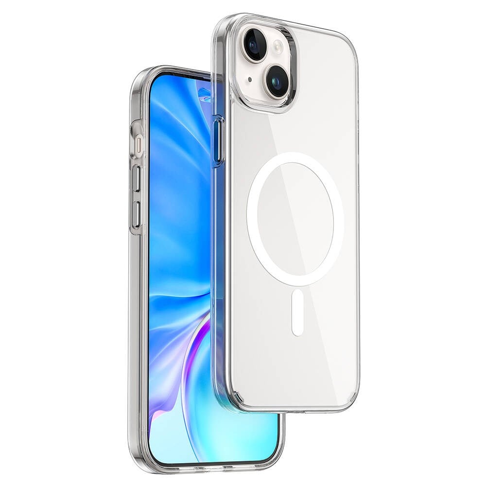 Apple iPhone 15 Plus Kılıf Wiwu BC-022 M-safe Şarj Özellikli Şeffaf Transparan Kapak