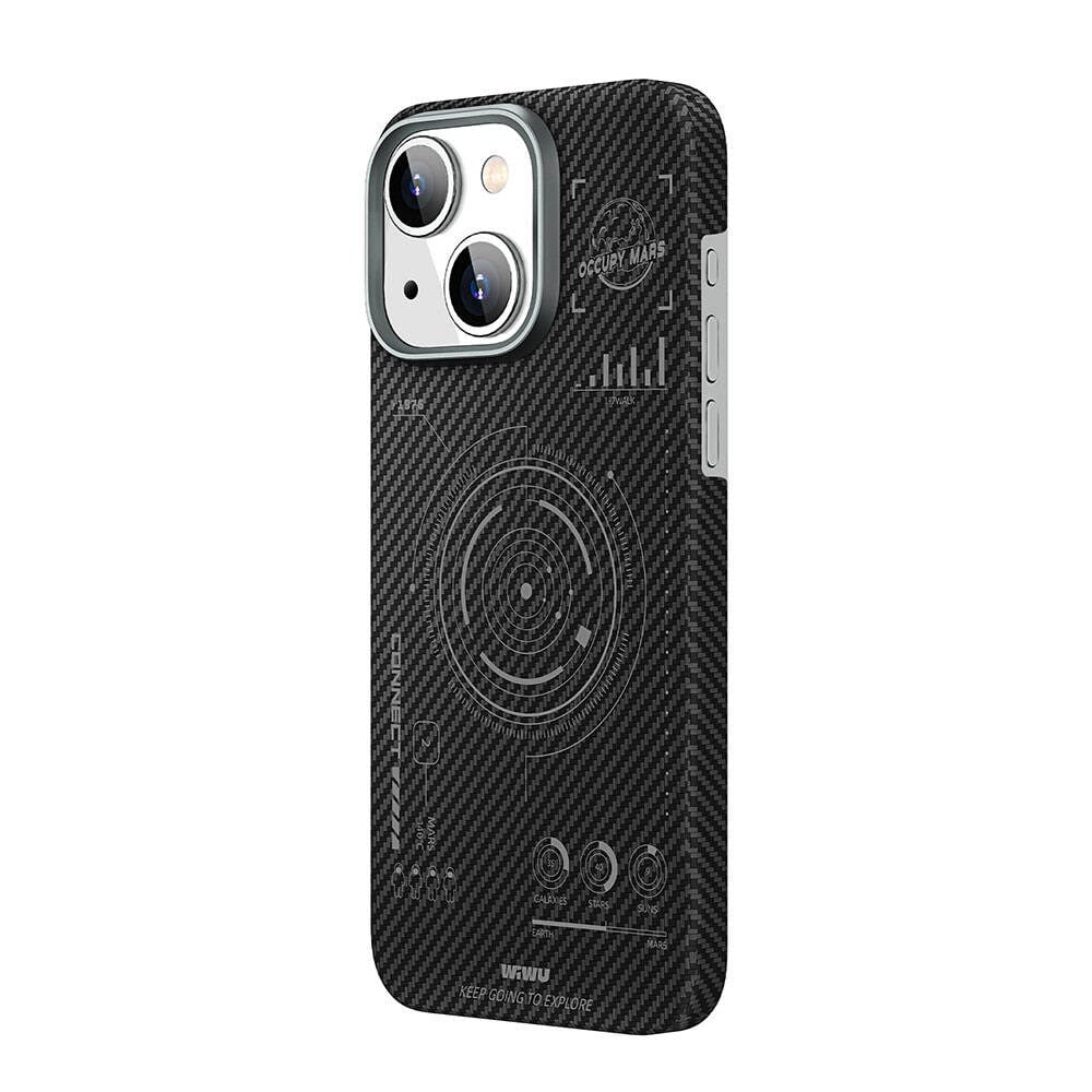 Apple iPhone 15 Plus Kılıf Wiwu HHX-016 Karbon Fiber 600D Mars Kapak